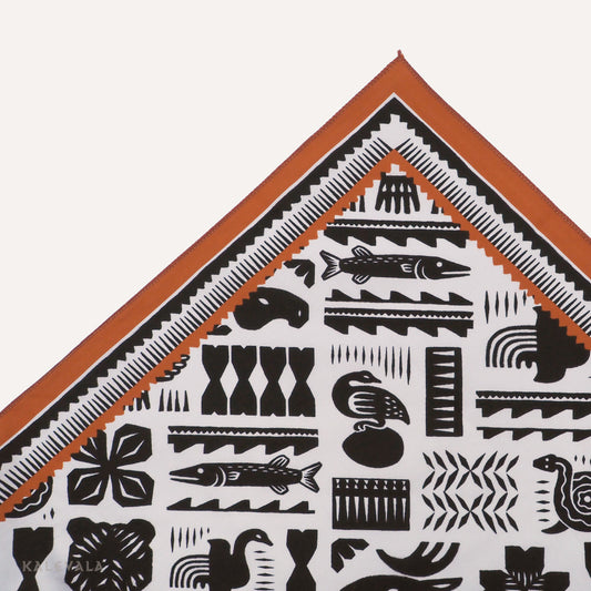 Tapiola puuvillahuivi, beige-musta